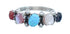 Native American Zuni Multistone Sterling Silver Ring Size 4-1/2 JX122390