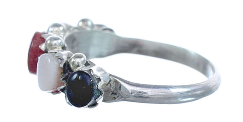 Native American Zuni Multistone Sterling Silver Ring Size 5-1/4 JX122396