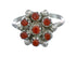 Native American Zuni Genuine Sterling Silver Coral Ring Size 6-1/4 JX122448