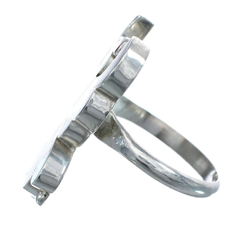 Multicolor Multistone Thunderbird Sterling Silver Zuni Ring Size 4-3/4 JX124036