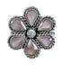 Native American Mother of Pearl Flower Authentic Sterling Silver Ring Size 8-1/4 JX127085