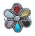 Native American Multistone Flower Authentic Sterling Silver Ring Size 8 JX122360