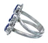 Native American Lapis Flower Authentic Sterling Silver Ring Size 7-1/4 JX122363