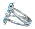 Native American Turquoise Flower Authentic Sterling Silver Ring Size 7-1/2 JX122350