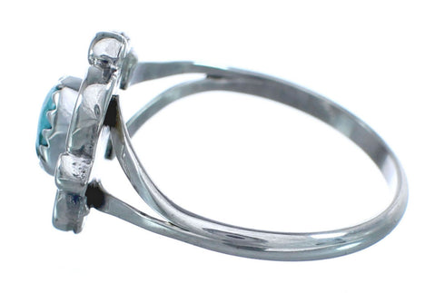 Navajo Genuine Sterling Silver Turquoise Ring Size 5-3/4 JX122344