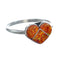 Native American Orange Opal Heart Sterling Silver Ring Size 6-1/4 JX122672
