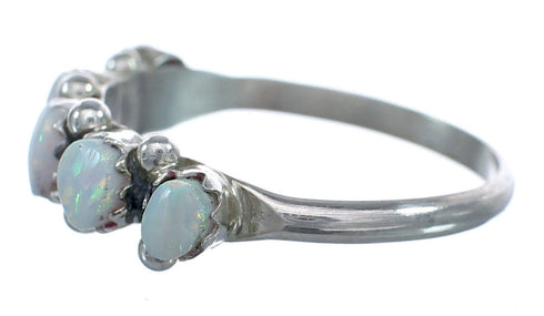 Native American Zuni Opal Genuine Sterling Silver Ring Size 4-3/4 JX122605
