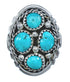 Native American Navajo Turquoise Sterling Silver Ring Size 8 JX122558