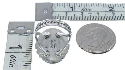 Native American Navajo Turquoise Sterling Silver Ring Size 8 JX122558