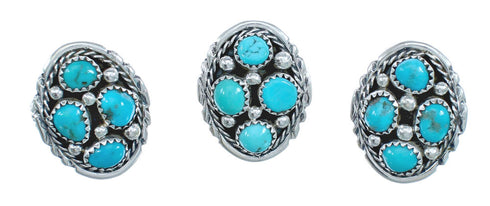 Native American Navajo Turquoise Sterling Silver Ring Size 8 JX122558