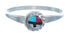 Silver Zuni Multicolor Inlay Sun Ring Size 2-1/2 AX122479