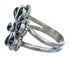 Native American Onyx Silver Flower Ring Size 7-1/4 AX122455