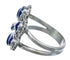 Native American Lapis Silver Flower Ring Size 8-1/2 AX122461