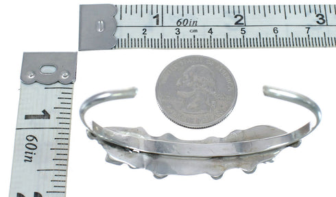 Native American Navajo Leaf Coral Cuff Bracelet JX122245