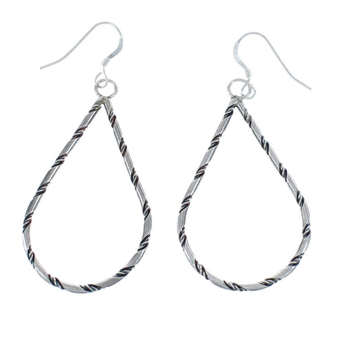 Native American Sterling Silver Hook Dangle Earrings JX122261