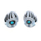 Navajo Genuine Sterling Silver Turquoise Bear Paw Post Earrings JX122255