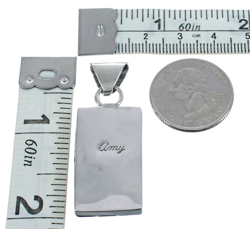 Native American Multicolor Multistone Genuine Sterling Silver Pendant JX122795