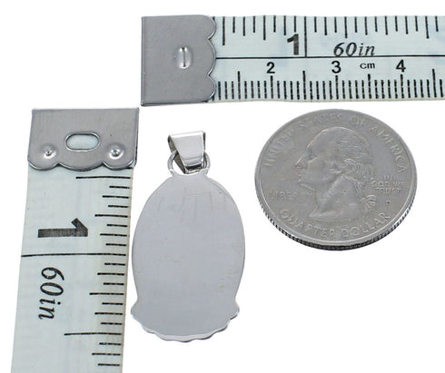 Native American Sterling Silver Turquoise Mother of Pearl Pendant JX122838