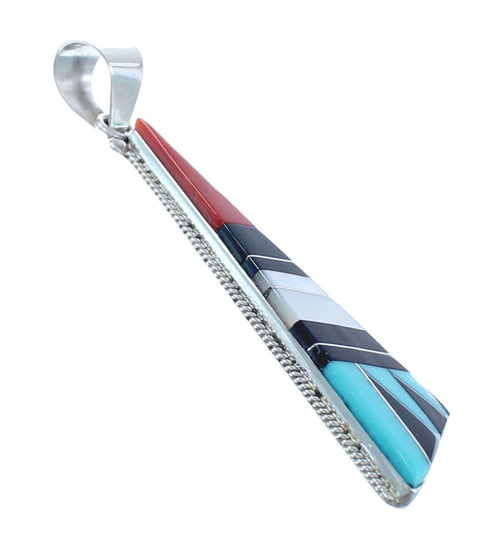Native American Navajo Multicolor Multistone Inlay Pendant JX122791