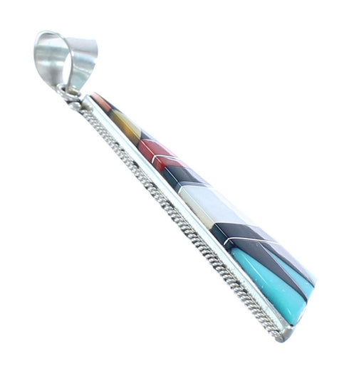 Native American Navajo Multicolor Multistone Inlay Pendant JX122792