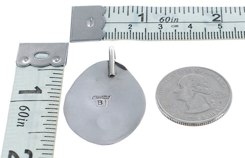 Native American Navajo Bear Paw Sterling Silver Turquoise Pendant JX122777