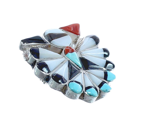 Native American Zuni Multicolor Inlay Thunderbird Pin Pendant JX122832