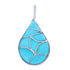 Native American Zuni Turquoise Tear Drop Sterling Silver Pendant JX122779