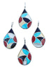 Native American Zuni Multicolor Multistone Tear Drop Sterling Silver Pendant JX122782