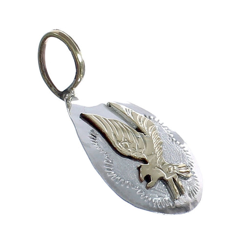 Native American Navajo Sterling Silver 12KGF Eagle Pendant JX122732