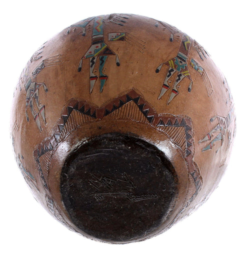 Navajo Kachina Figure Hand Crafted Pot By Artist Nancy Chilly JX122888