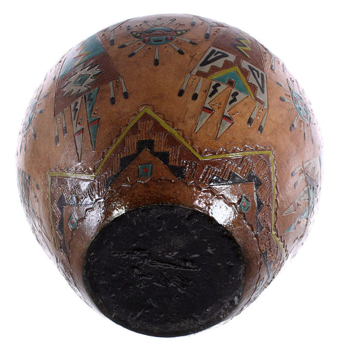 Navajo Kachina Figure Hand Crafted Pot By Artist Nancy Chilly JX122887