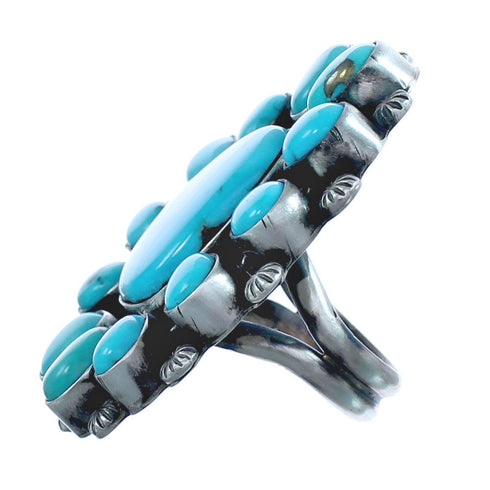 Native American Turquoise Sterling Silver Ring Size 9 JX122964