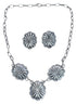 Native American Navajo Concho Sterling Silver Post Earrings and Necklace Set JX122958