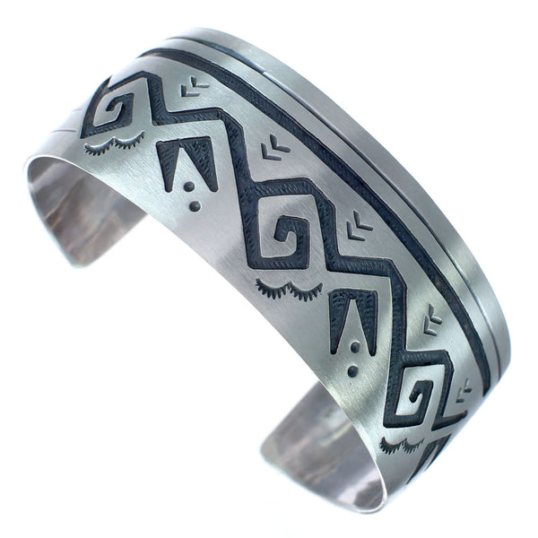 Native American Navajo Water Wave Sterling Silver Cuff Bracelet JX123027