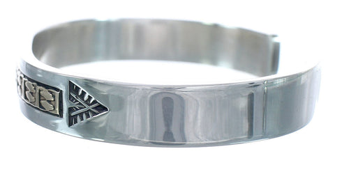 Native American Navajo Sterling Silver And 14 Karat Gold Cuff Bracelet JX122979