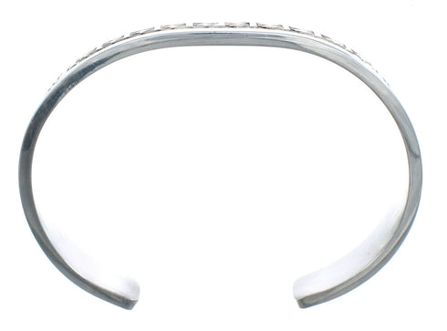 Native American Navajo Sterling Silver And 14 Karat Gold Cuff Bracelet JX122979