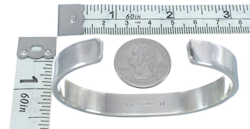 Native American Navajo Sterling Silver And 14 Karat Gold Cuff Bracelet JX122979