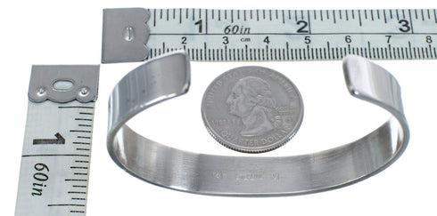 Native American Navajo Sterling Silver And 14 Karat Gold Cuff Bracelet JX122981