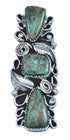 Native American Sterling Silver Turquoise Leaf Ring Size 8-3/4 AX123047
