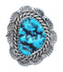 Navajo Turquoise Sterling Silver Ring Size 7-1/2 AX123108