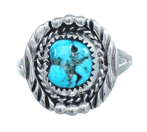 Turquoise Navajo Genuine Sterling Silver Ring Size 8-1/2 AX123150