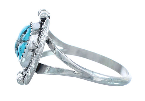 Turquoise Navajo Genuine Sterling Silver Ring Size 8-1/2 AX123150