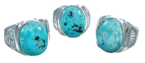 Native American Sterling Silver Turquoise Ring Size 9-3/4 AX123078