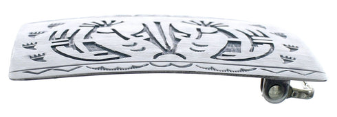 Native American Navajo Sterling Silver Kokopelli Bear Paw Belt Buckle JX123065