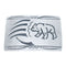 Native American Navajo Sterling Silver Bear and Bear Paw Belt Buckle JX123067