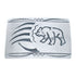 Native American Navajo Sterling Silver Bear and Bear Paw Belt Buckle JX123067