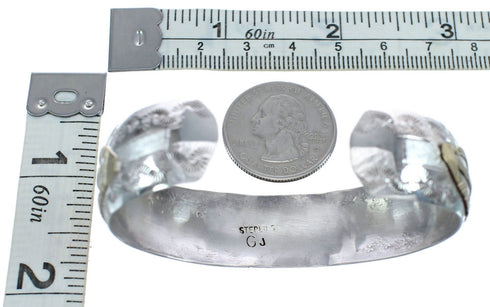 Native American Sterling Silver12KGF Eagle Navajo Cuff Bracelet JX123095