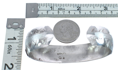 Native American Sterling Silver12KGF Cow Skull Navajo Cuff Bracelet JX123097