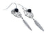 Native American Onyx Dream Catcher Feather Sterling Silver Hook Dangle Earrings JX123224