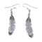 Native American Opal Feather Sterling Silver Hook Dangle Earrings JX123246